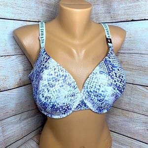 New Victoria's Secret Logo 40D Snakeskin T-Shirt Lightly Lined Demi Bra VS
